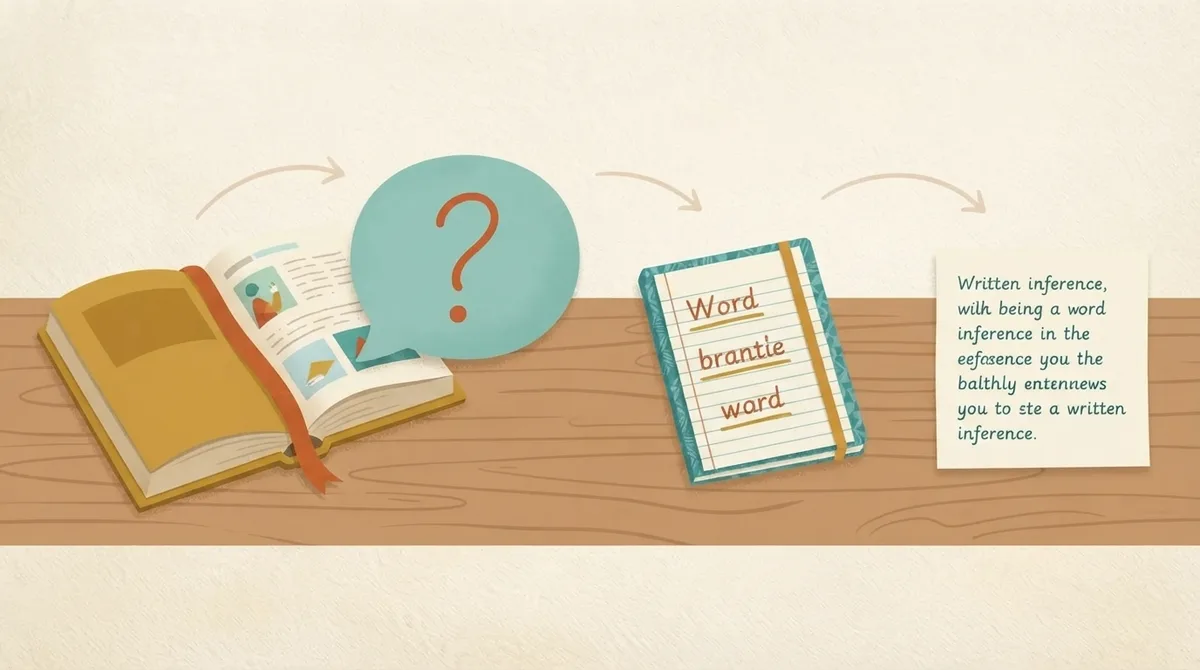 A four-step weekly routine: read, ask one question, note three words, write two sentences