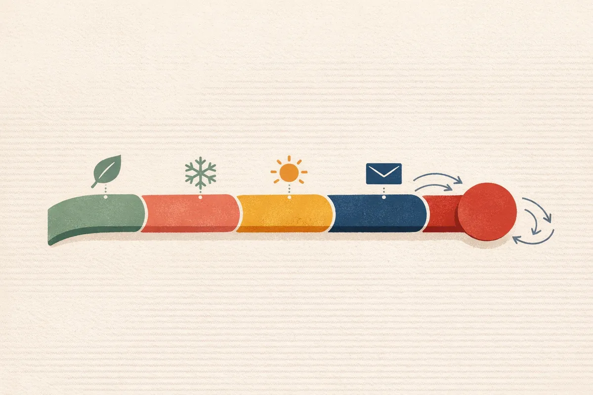 Illustrated timeline showing an 11 plus revision plan counted backwards from a fixed test date