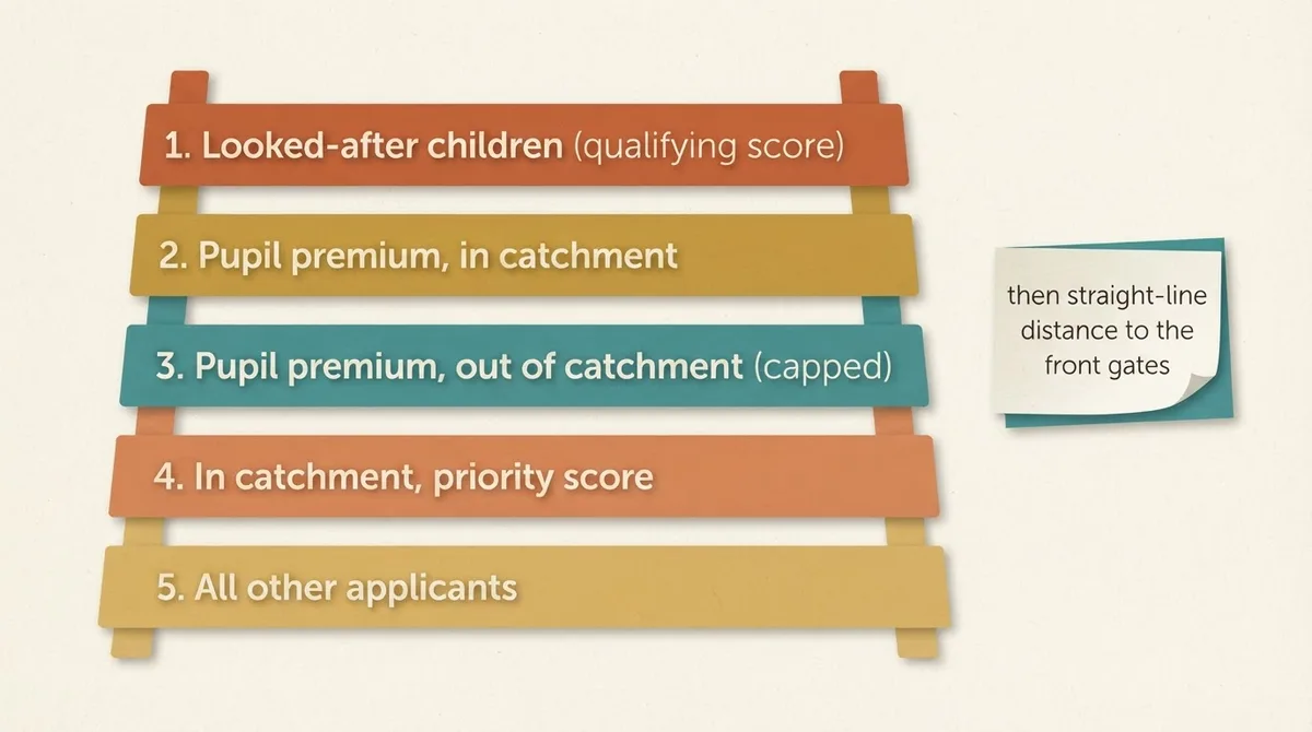 Ranked ladder of oversubscription categories from looked-after children down to all other applicants
